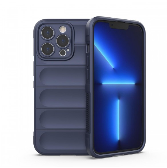 Magic Shield Case-fodral till iPhone 13 Pro Max flexibelt pansarfodral mörkblått