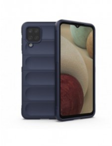 Magic Shield Case-fodral för Samsung Galaxy A12 flexibelt pansarskal mörkblått