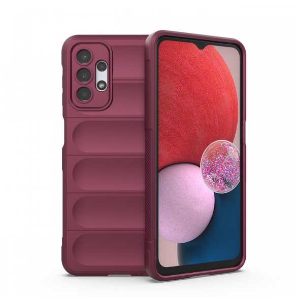 Magic Shield Fodral för Samsung Galaxy A13 5G flexibelt vinrött pansarskal