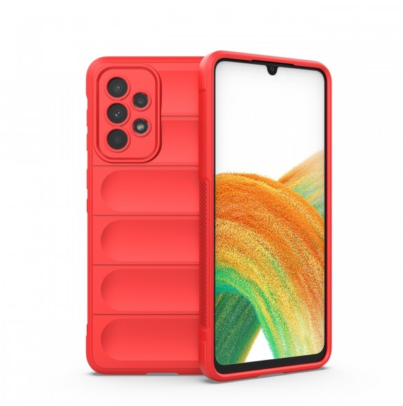 Magic Shield Fodral till Samsung Galaxy A33 5G flexibelt pansarskal rött