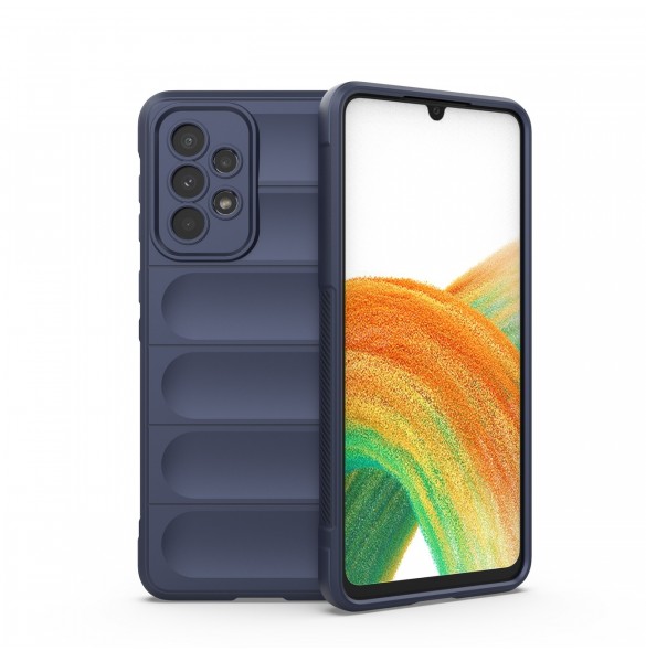 Magic Shield Fodral till Samsung Galaxy A33 5G flexibelt pansarskal mörkblått