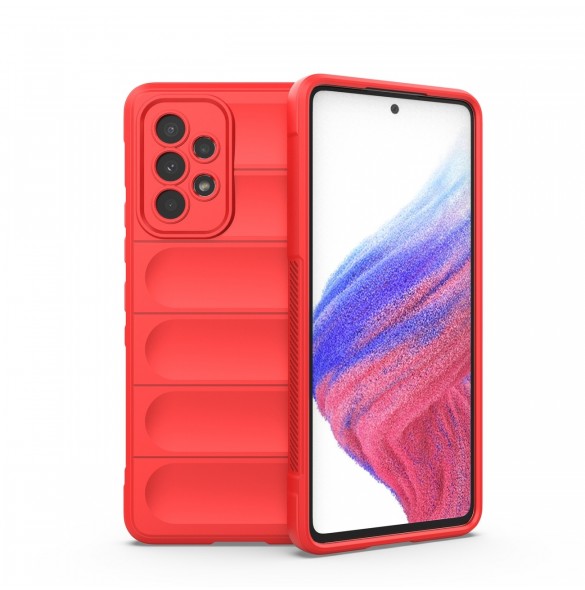 Magic Shield Fodral till Samsung Galaxy A53 5G flexibelt pansarskal rött