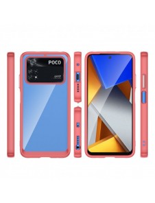 Outer Space Case Xiaomi Poco M4 Pro skal med en flexibel ram röd