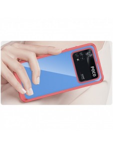 Outer Space Case Xiaomi Poco M4 Pro skal med en flexibel ram röd
