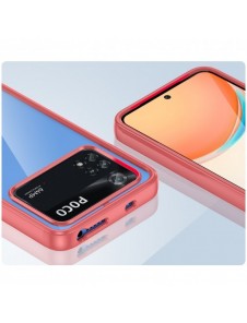 Outer Space Case Xiaomi Poco M4 Pro skal med en flexibel ram röd