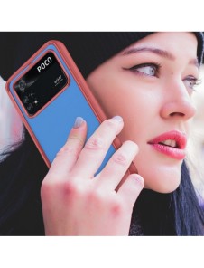 Outer Space Case Xiaomi Poco M4 Pro skal med en flexibel ram röd