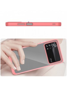 Outer Space Case Xiaomi Poco X4 Pro 5G skal med en flexibel ram röd