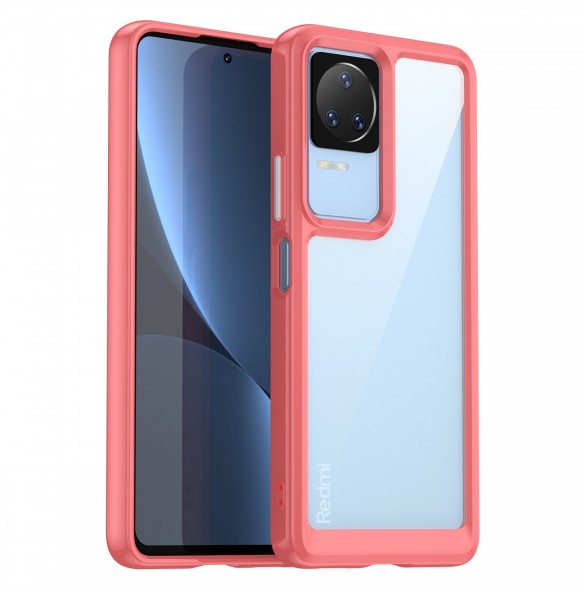 Outer Space Case Xiaomi Poco F4 5G skal med en flexibel ram röd