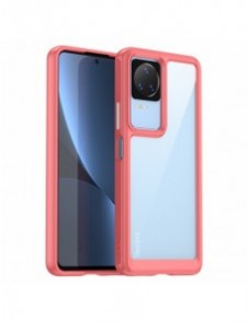 Outer Space Case Xiaomi Poco F4 5G skal med en flexibel ram röd