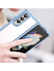 Outer Space Fodral för Samsung Galaxy Z Fold 3 skal med en flexibel ram blå