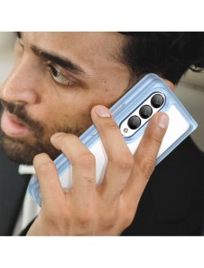 Outer Space Fodral för Samsung Galaxy Z Fold 3 skal med en flexibel ram blå