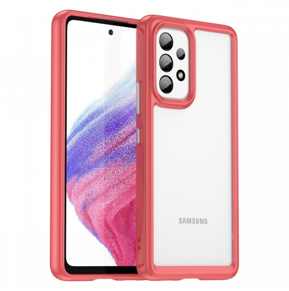 Outer Space Fodral för Samsung Galaxy A53 5G skal med en flexibel ram röd