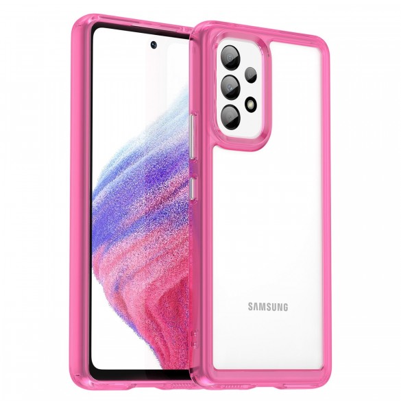 Outer Space Fodral för Samsung Galaxy A53 5G skal med en flexibel ram rosa