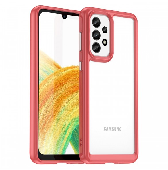 Outer Space Fodral för Samsung Galaxy A33 5G skal med en flexibel ram röd