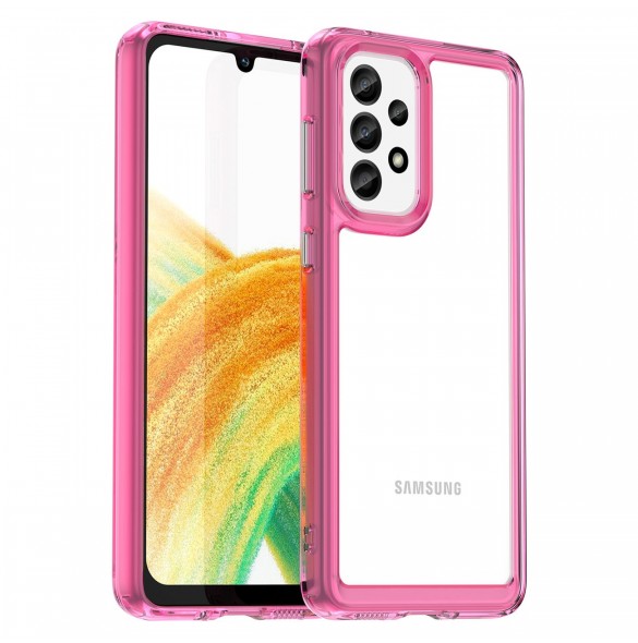 Outer Space Fodral för Samsung Galaxy A33 5G skal med en flexibel ram rosa