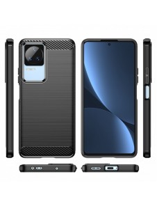 Carbon Case för Xiaomi Poco F4 5G flexibel silikon kolfodral svart