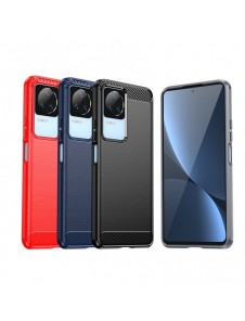 Carbon Case för Xiaomi Poco F4 5G flexibel silikon kolfodral svart