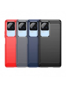Carbon Case för Xiaomi Poco F4 5G flexibel silikon kolfodral svart