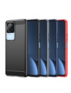 Carbon Case för Xiaomi Poco F4 5G flexibel silikon kolfodral svart