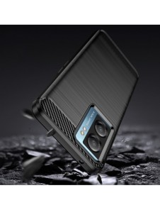 Carbon Case för Xiaomi Poco F4 5G flexibel silikon kolfodral svart