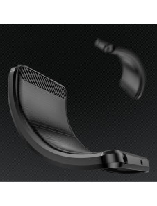 Carbon Case för Xiaomi Poco F4 5G flexibel silikon kolfodral svart