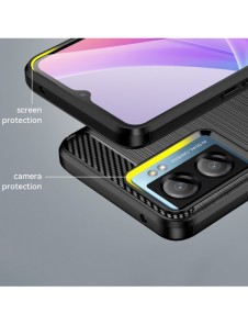 Carbon Case för Xiaomi Poco F4 5G flexibel silikon kolfodral svart