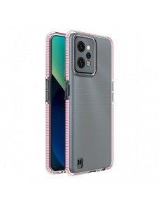 Spring Case för Realme C31 silikonfodral med en ram ljusrosa