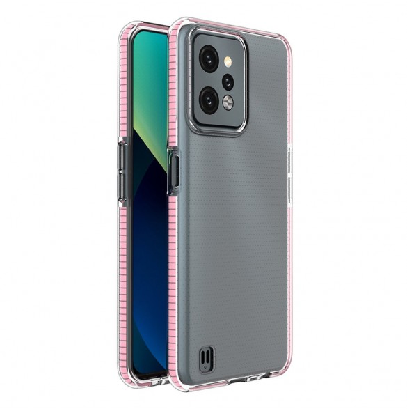 Spring Case för Realme C31 silikonfodral med en ram ljusrosa