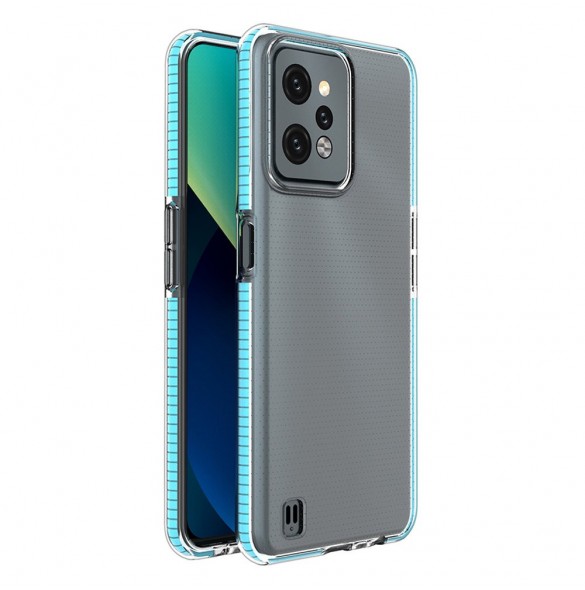 Spring Case för Realme C31 silikonöverdrag med ram ljusblå