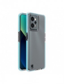 Spring Case för Realme C31 silikonöverdrag med ram ljusblå