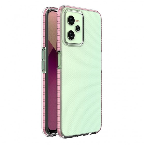 Spring Case fodral för Realme C35 silikonöverdrag med ram ljusrosa