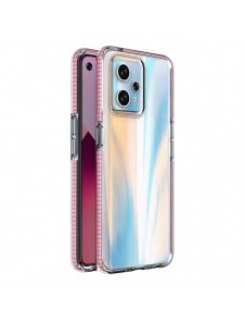 Spring Case för Realme 9 Pro+ / Realme 9 silikonöverdrag med ram ljusrosa