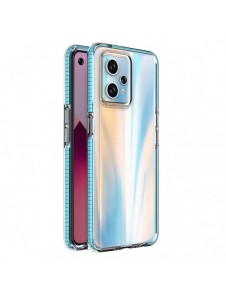 Spring Case för Realme 9 Pro+ / Realme 9 silikonöverdrag med ram ljusblå