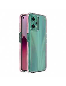 Spring Case för Realme 9 Pro silikonöverdrag med ram ljusrosa