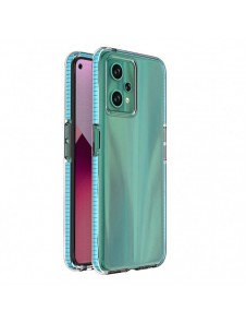 Spring Case för Realme 9 Pro silikonöverdrag med ram ljusblå