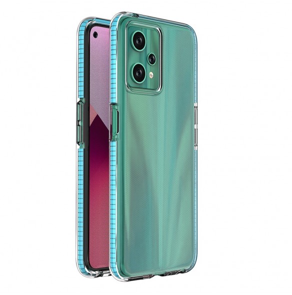 Spring Case för Realme 9 Pro silikonöverdrag med ram ljusblå