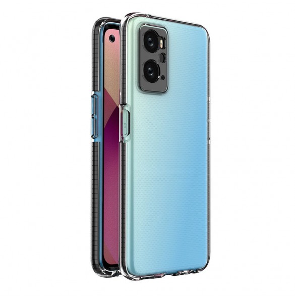 Spring Case Cover för Realme 9i, Oppo A36 / A76 / A96 silikonskydd med ram svart