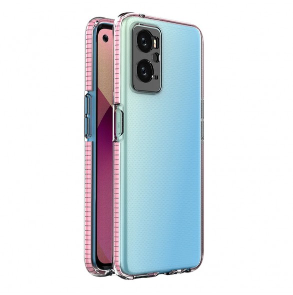 Spring Case Cover för Realme 9i, Oppo A36 / A76 / A96 Silikonskydd med ram ljusrosa