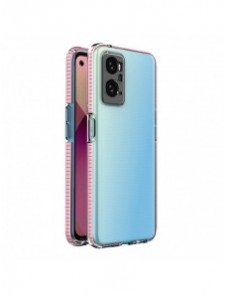 Spring Case Cover för Realme 9i, Oppo A36 / A76 / A96 Silikonskydd med ram ljusrosa