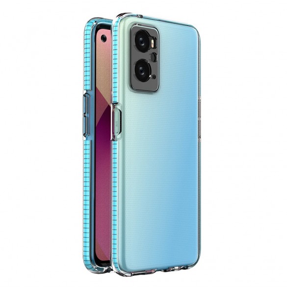 Spring Case Cover för Realme 9i, Oppo A36 / A76 / A96 Silikonskydd med ram Ljusblå