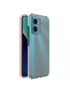 Fjäderfodral till Xiaomi Redmi Note 11E /Redmi 10 5G / Redmi 10 Prime+ 5G / Poco M4 5G silikonskydd med ram ljusrosa