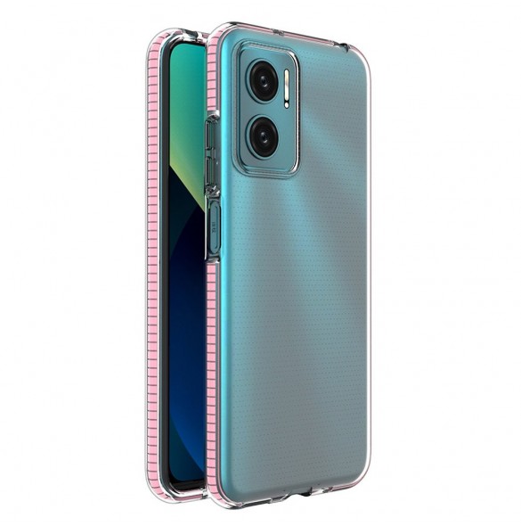 Fjäderfodral till Xiaomi Redmi Note 11E /Redmi 10 5G / Redmi 10 Prime+ 5G / Poco M4 5G silikonskydd med ram ljusrosa