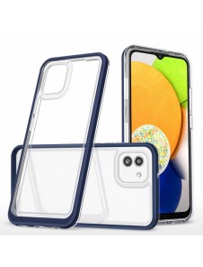 Klart 3-i-1 fodral för Samsung Galaxy A03 silikonskal med ram blå