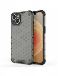 Honeycomb-fodral till iPhone 14 pansarhybridskal svart