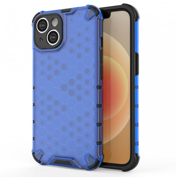 Honeycomb-fodral för iPhone 14 pansarhybridskal blå