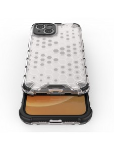 Honeycomb-fodral till iPhone 14 Plus pansarhybridskal svart