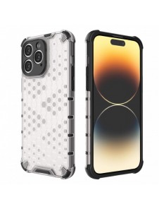 Honeycomb-fodral till iPhone 14 Pro pansarhybridskal svart