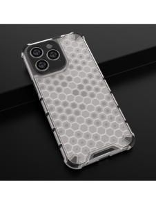 Honeycomb-fodral till iPhone 14 Pro pansarhybridskal svart
