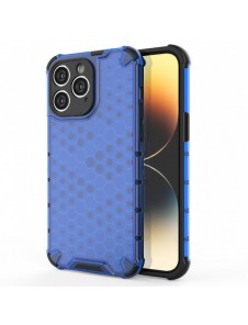 Honeycomb-fodral till iPhone 14 Pro pansarhybridskal blå