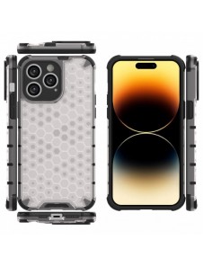 Honeycomb-fodral för iPhone 14 Pro pansarhybridskal genomskinligt